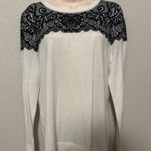 Mason Jules knit sweater top two tone L NWT